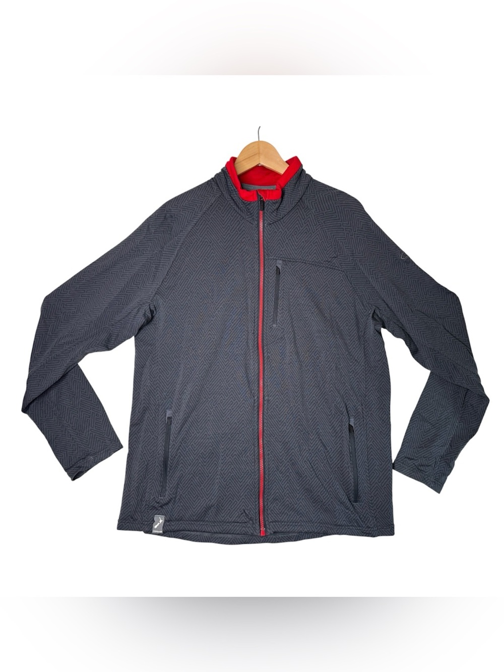 Icebreaker Merino Full Zip Jacket Dark Gray Print Men's Size Large READ